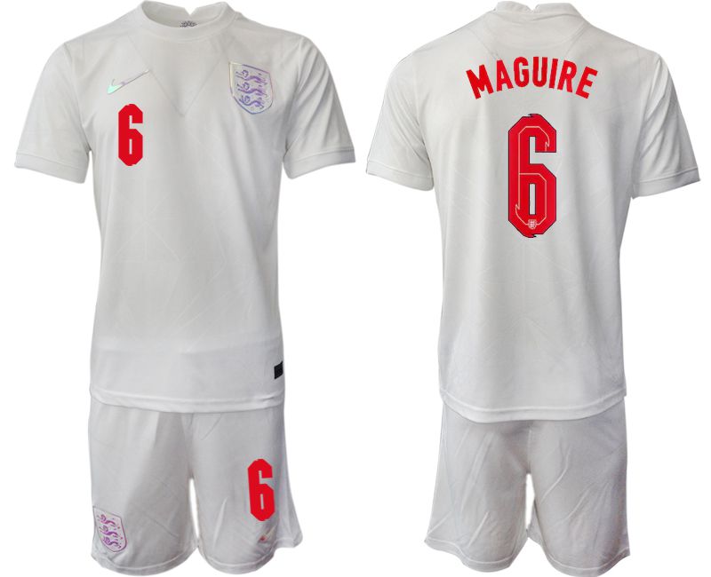 Men 2022 World Cup National Team England home white #6 Soccer Jersey